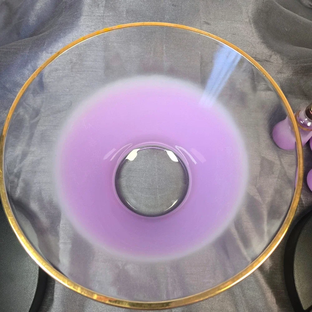 Vtg Anchor Hocking Purple Blendo  Purple Glass Salad Bowl‎ Cruets Shakers Retro